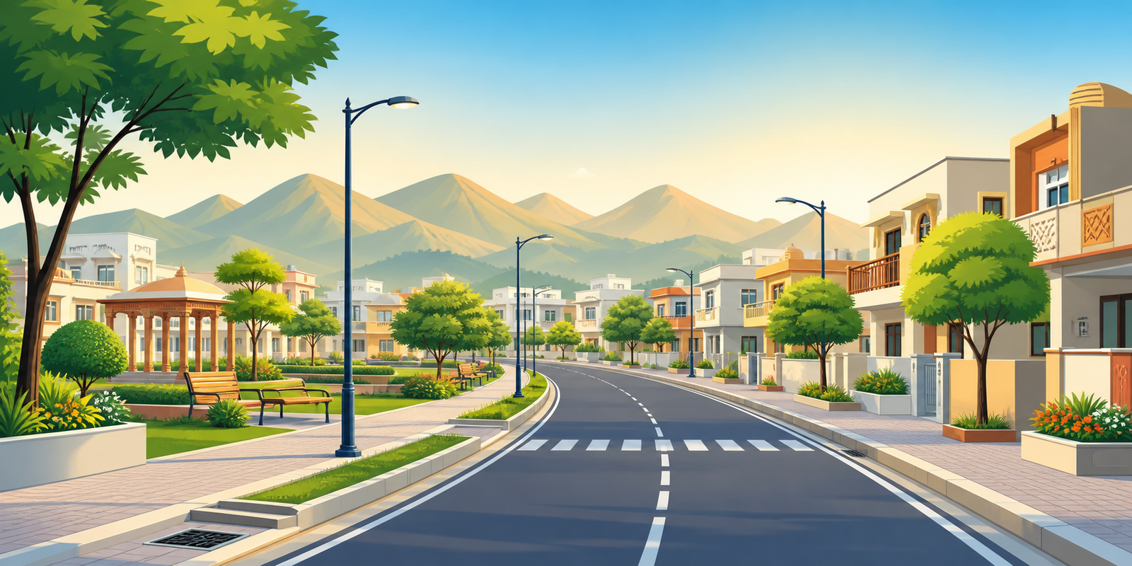 स्वच्छ, सुरक्षित और विकसित वार्ड की graphic illustration